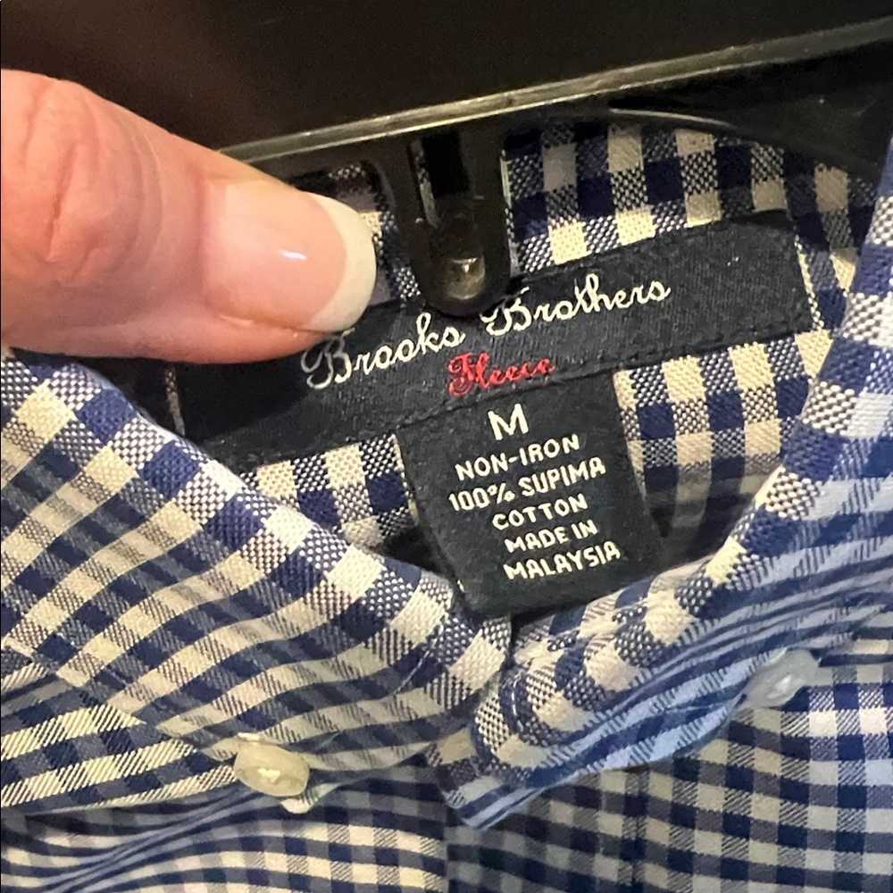 Boys Brooks Brothers Checkered Dress Shirt Size M Non-Iron - Picture 4 of 9